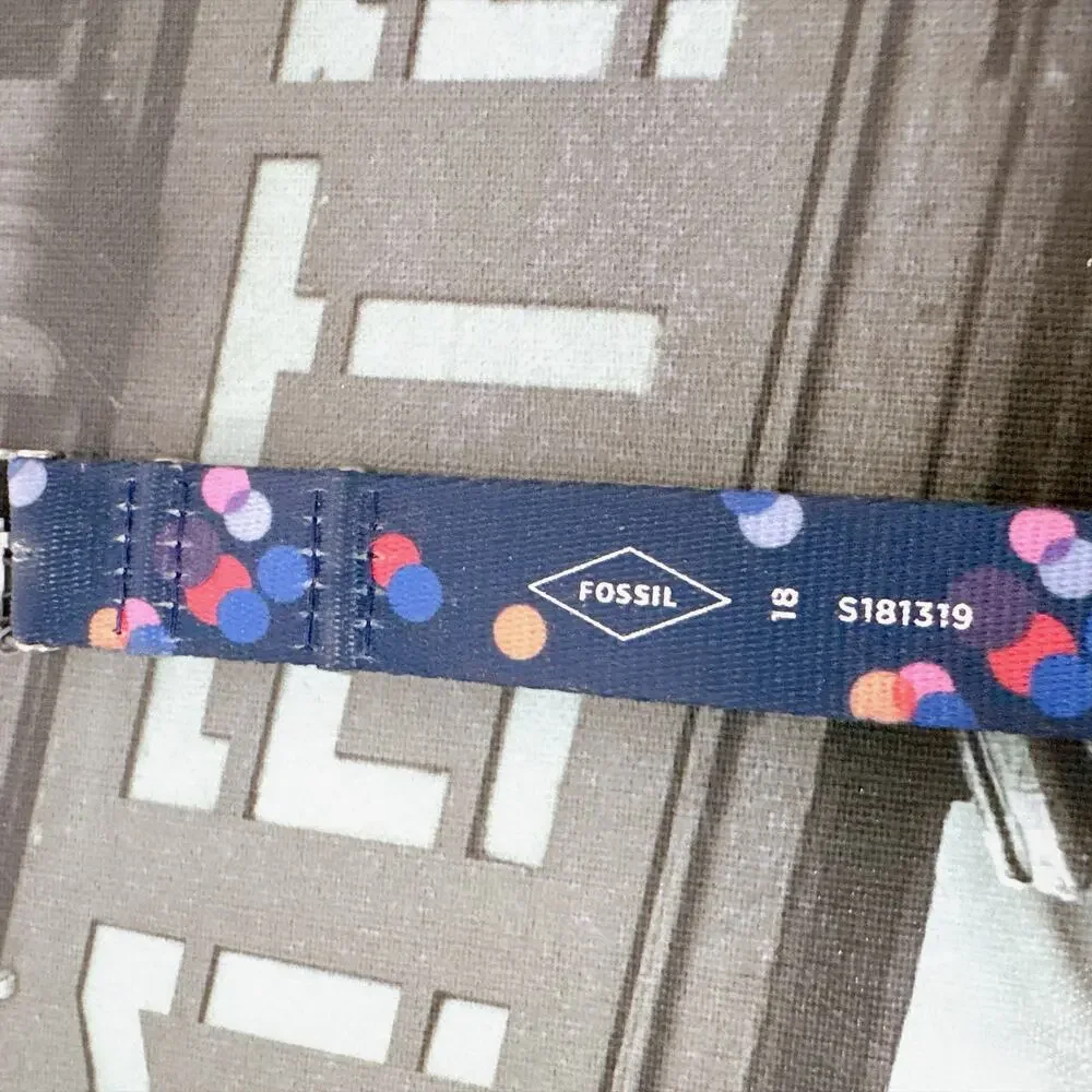Fossil S181319 Blue‑Patterned Fabric Interchangeable Watch Strap